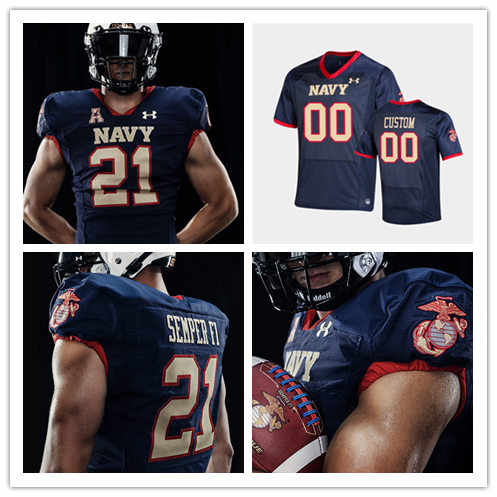 Mens Navy Midshipmen Custom Roger Staubach Keenan Reynolds Joe Bellino Napoleon McCallum Under Armour Navy USMC Specia