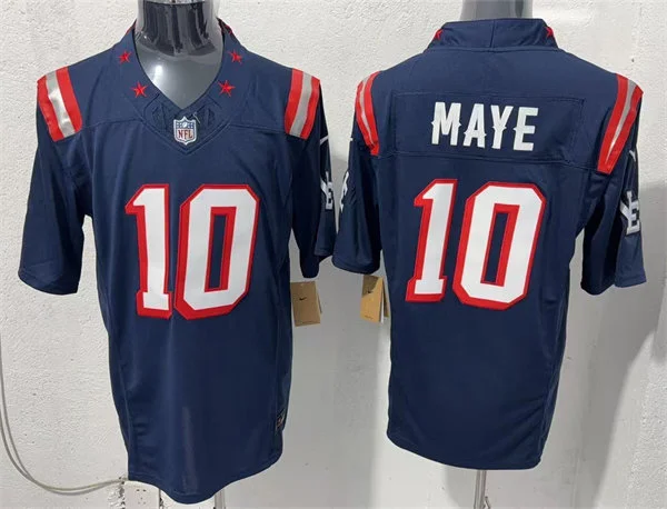 Mens New England Patriots #10 Drake Maye Navy Rivalries Replica F.U.S.E. Limited Jersey 