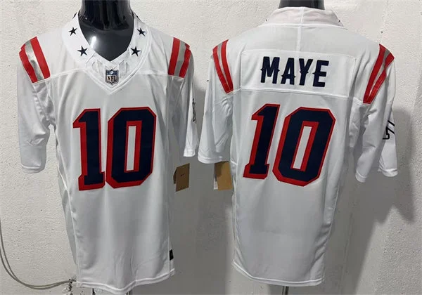 Mens New England Patriots #10 Drake Maye White Rivalries Replica F.U.S.E. Limited Jersey 