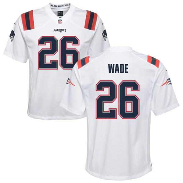Mens New England Patriots #26 Shaun Wade Nike White Vapor Untouchable Limited Jersey