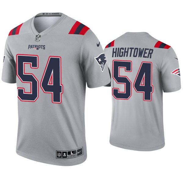 Mens New England Patriots #54 Dont'a Hightower Nike 2021 Gray Inverted Legend Jersey