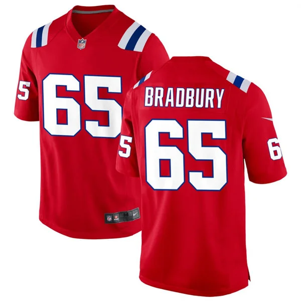 Mens New England Patriots #65 Garrett Bradbury Nike Red Alternate Vapor F.U.S.E. Limited Jersey 