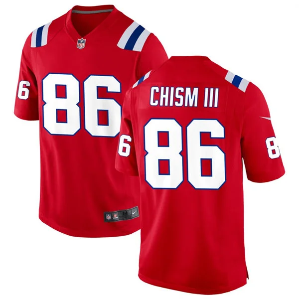 Mens New England Patriots #86 Efton Chism III Nike Red Alternate Vapor F.U.S.E. Limited Jersey 