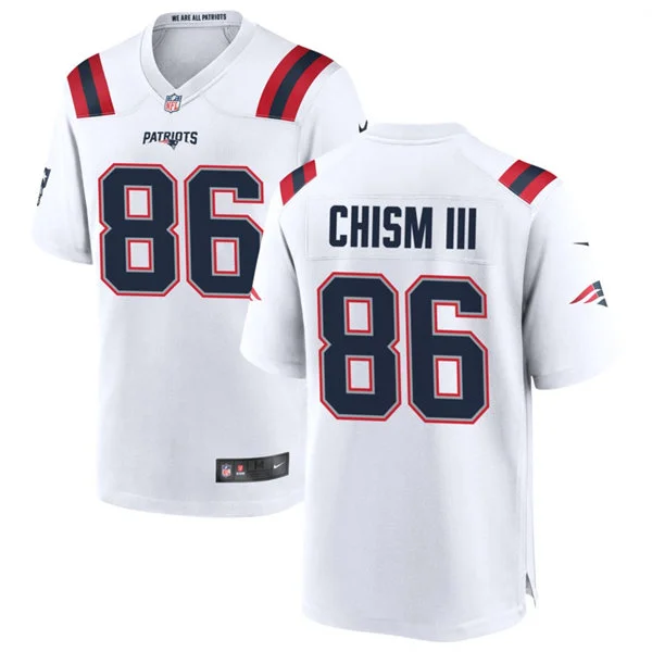 Mens New England Patriots #86 Efton Chism III Nike White Vapor F.U.S.E. Limited Jersey 