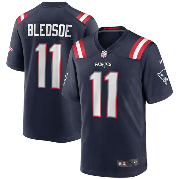Mens New England Patriots Retired Player #11 Drew Bledsoe Navy Nike Color Rush Vapor Player Limited