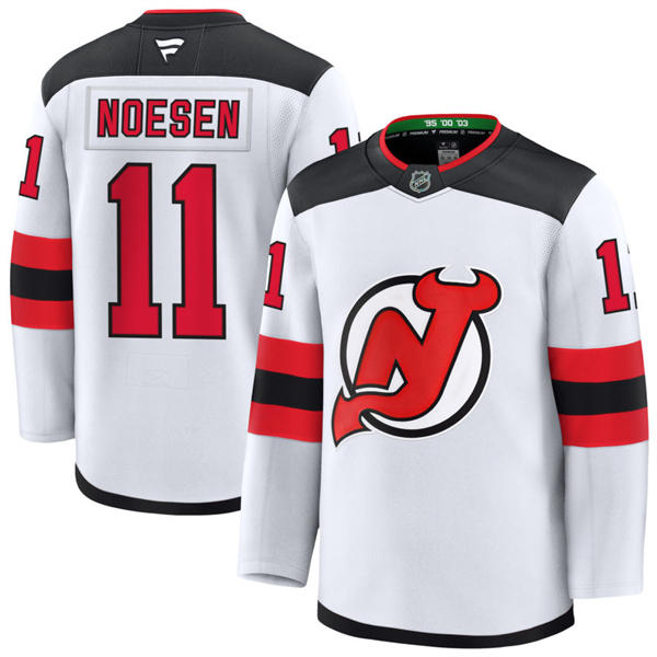 Mens New Jersey Devils #11 Stefan Noesen Fanatics Away White Jersey 