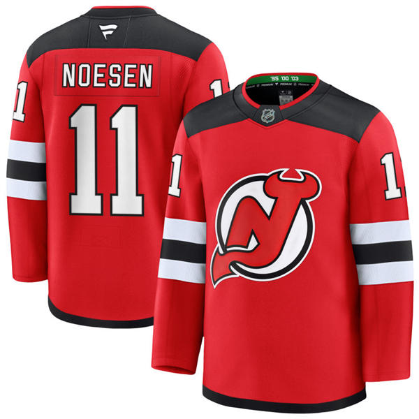 Mens New Jersey Devils #11 Stefan Noesen Fanatics Home Red Player Jersey 