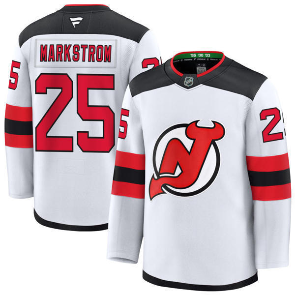 Mens New Jersey Devils #25 Jacob Markstrom Fanatics Away White Jersey 