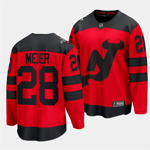 Mens New Jersey Devils #28 Timo Meier 2024 NHL Stadium Series Jersey Red 