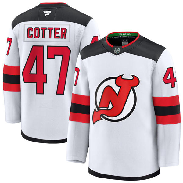 Mens New Jersey Devils #47 Paul Cotter Fanatics Away White Jersey 