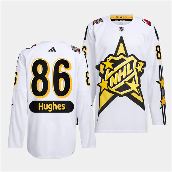 Mens New Jersey Devils #86 Jack Hughes White 2024 NHL All-Star Game Jersey 