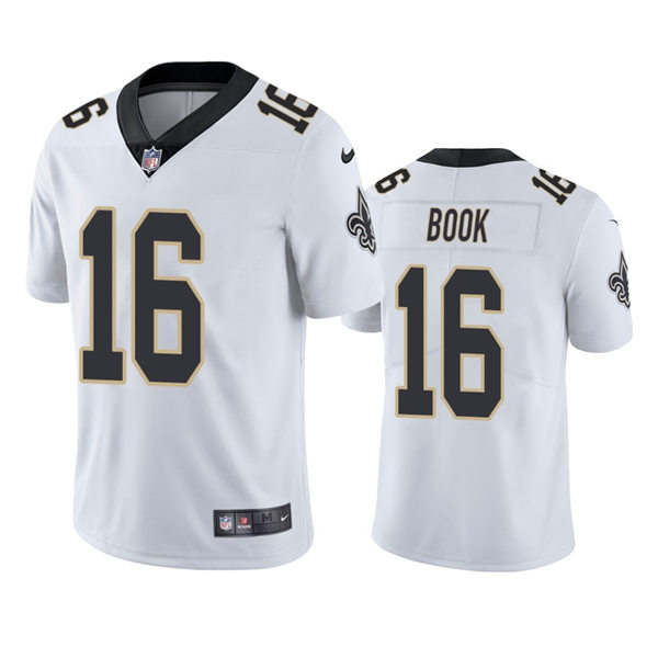 Mens New Orleans Saints #16 Ian Book Nike White Vapor Limited Player Jersey