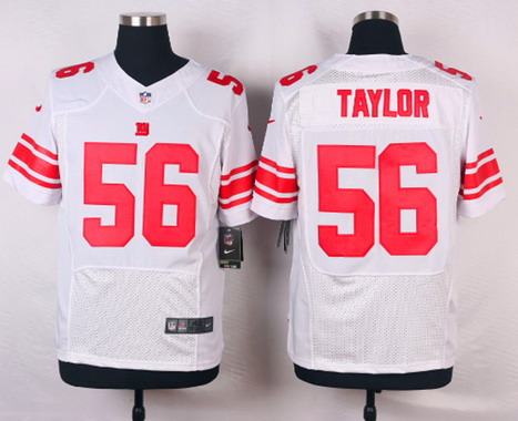 Mens New York Giants Throwback Player #56 Lawrence Taylor White Nik Elite Jersey