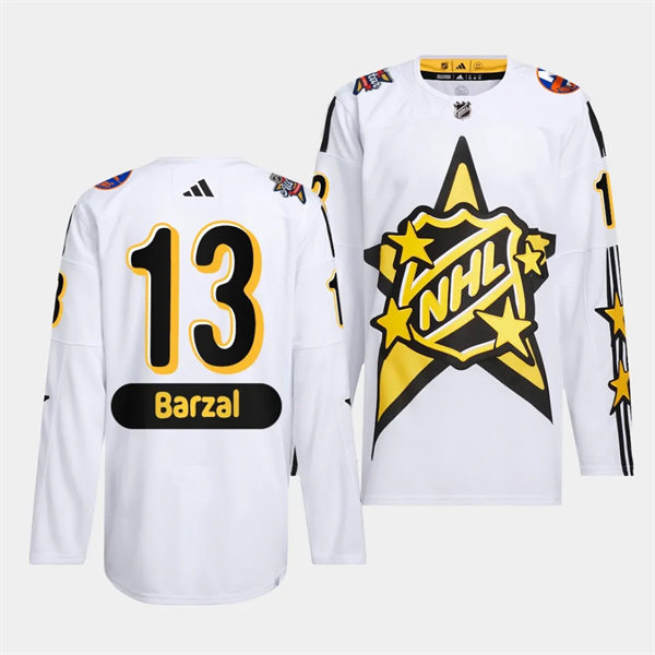 Mens New York Islanders #13 Mathew Barzal White 2024 NHL All-Star Game Jersey 