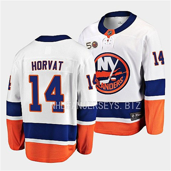 Mens New York Islanders #14 Bo Horvat adidas Away White Jersey 