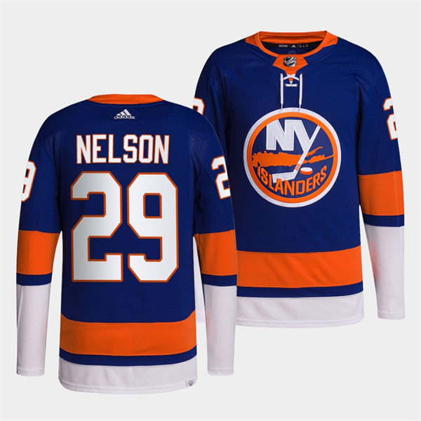 Mens New York Islanders #29 Brock Nelson adidas Home Blue Jersey 