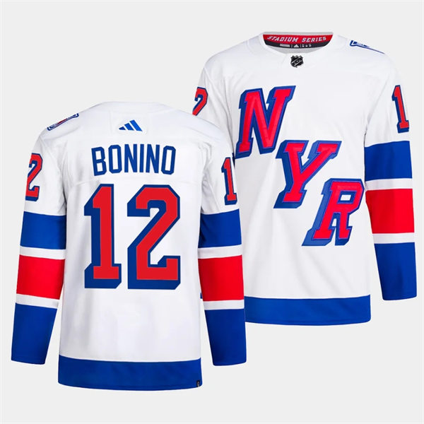 Mens New York Rangers #12 Nick Bonino 2024 NHL Stadium Series Jersey White  