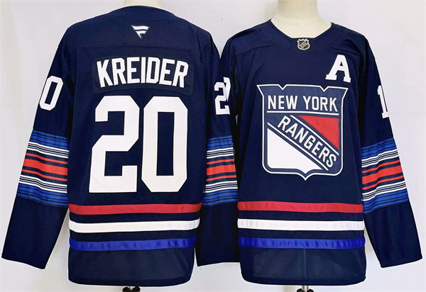Mens New York Rangers #20 Chris Kreider Fanatics Navy Alternate Premium Jersey 