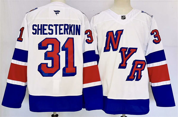 Mens New York Rangers #31 Igor Shesterkin 2024 NHL Stadium Series Jersey White 