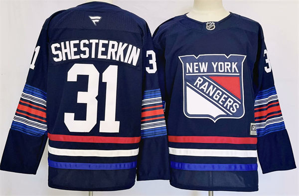 Mens New York Rangers #31 Igor Shesterkin Fanatics Navy Alternate Premium Jersey 