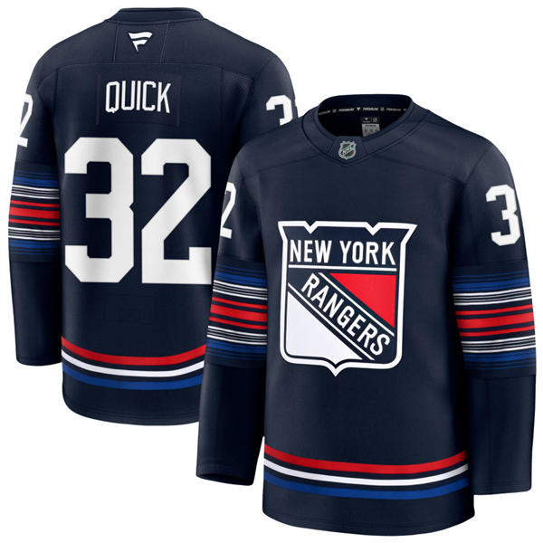 Mens New York Rangers #32 Jonathan Quick Fanatics Navy Alternate Premium Jersey 