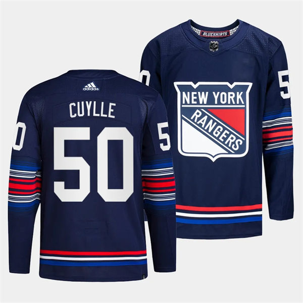 Mens New York Rangers #50 Will Cuylle 2023-24 Navy Alternate Premier Jersey 