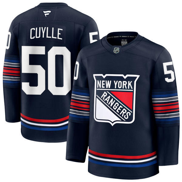 Mens New York Rangers #50 Will Cuylle Fanatics Navy Alternate Premium Jersey 