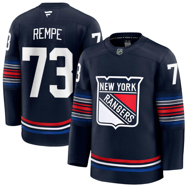 Mens New York Rangers #73 Matt Rempe Fanatics Navy Alternate Premium Jersey 