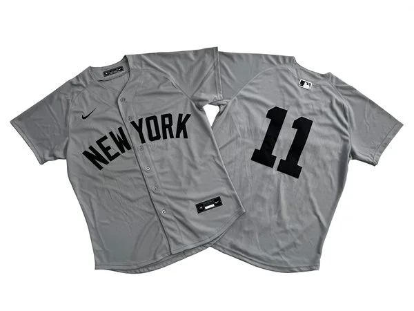 Mens New York Yankees #11 Anthony Volpe Nike Gray Away Limited Jersey 
