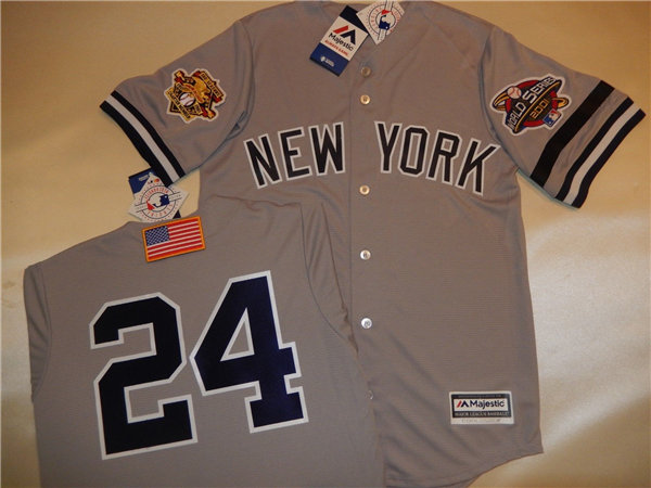 Mens New York Yankees #24 TINO MARTINEZ White Pinstripe Majestic Cooperstown 2001 World Series GAME Baseball Jerse