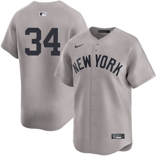 Mens New York Yankees #34 Randal Grichuk Nike Gray Away Limited Jersey 