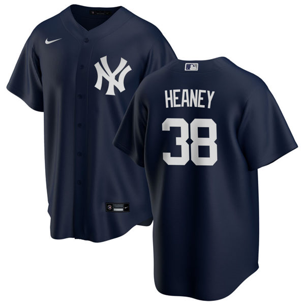 Mens New York Yankees #38 Andrew Heaney Nike Navy Alternate With Name Cool Base Jersey