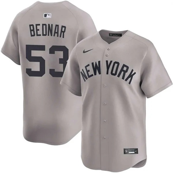 Mens New York Yankees #53 David Bednar Nike Gray With Name Away Limited Jersey 