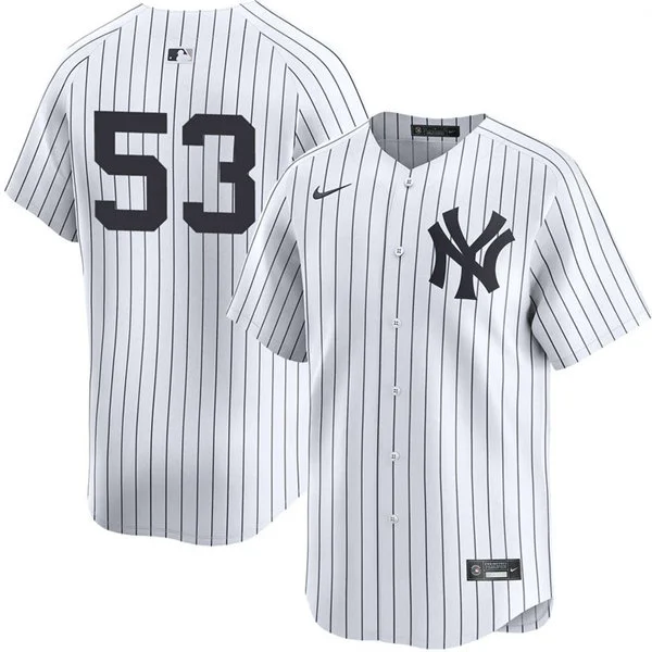 Mens New York Yankees #53 David Bednar Nike White Home Limited Jersey 