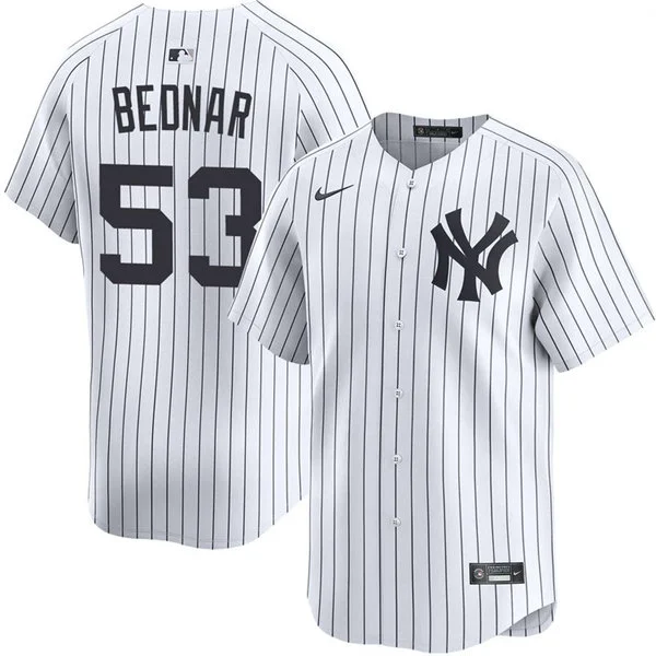 Mens New York Yankees #53 David Bednar Nike White Home with Name Limited Jersey 