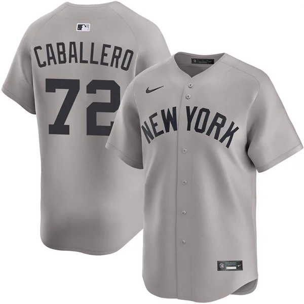Mens New York Yankees #72 Jose Caballero Nike Gray With Name Away Limited Jersey 