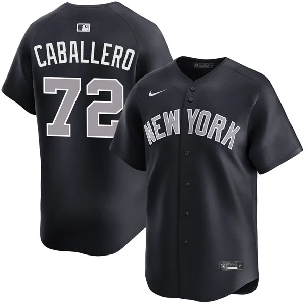 Mens New York Yankees #72 Jose Caballero Nike Navy Alternate 2nd with Name New York Limited Jersey 