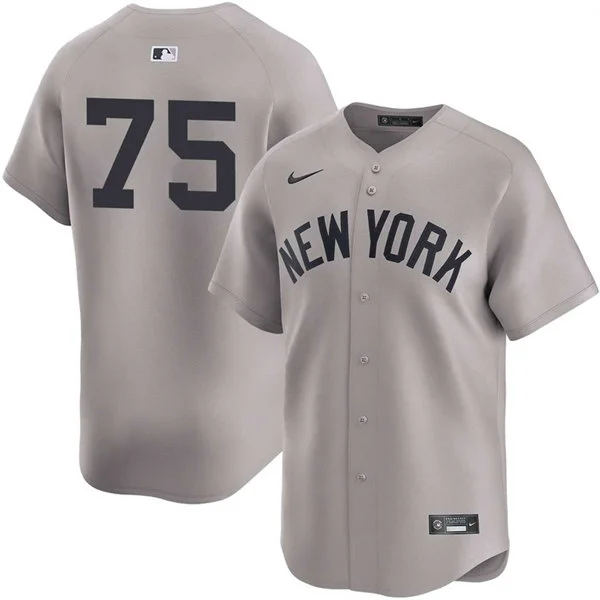 Mens New York Yankees #75 Camilo Doval Nike Gray Away Limited Jersey 