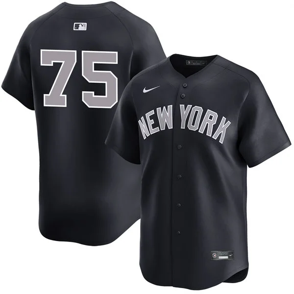 Mens New York Yankees #75 Camilo Doval Nike Navy Grey Alternate 2nd New York Limited Jersey 