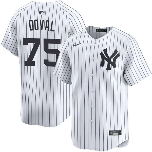 Mens New York Yankees #75 Camilo Doval Nike White Home with Name Limited Jersey 