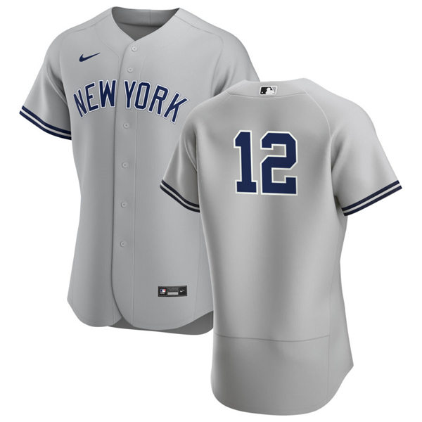 Mens New York Yankees Retired Player #12 Wade Boggs Nike Grey Road FlexBase Game Jersey