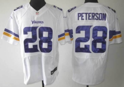 Mens Nik Jersey Minnesota Vikings #28 Adrian Peterson White Elite