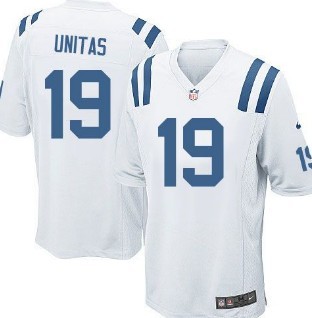 Mens Nike Elite Jersey Indianapolis Colts #19 Johnny Unitas White