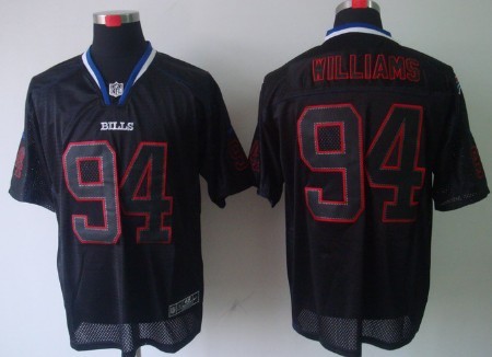 Mens Nike NFL Elite Jersey Buffalo Bills #94 Mario Williams Lights Out Black Stitched