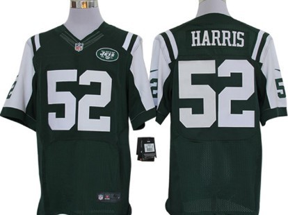 Mens Nike NFL Elite Jersey New York Jets #52 David Harris Green