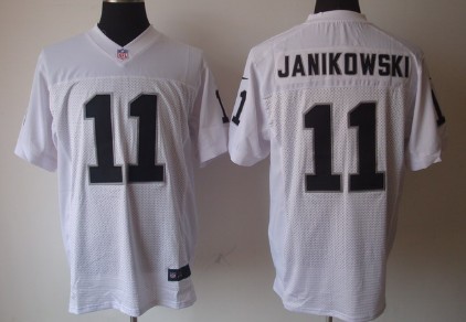 Mens Nike NFL Jersey Oakland Raiders #11 Sebastian Janikowski White Elite Jersey