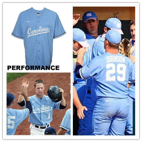 Mens North Carolina Tar Heels Custom Nike Blue Carolina Vapor Untouchable Baseball Jersey