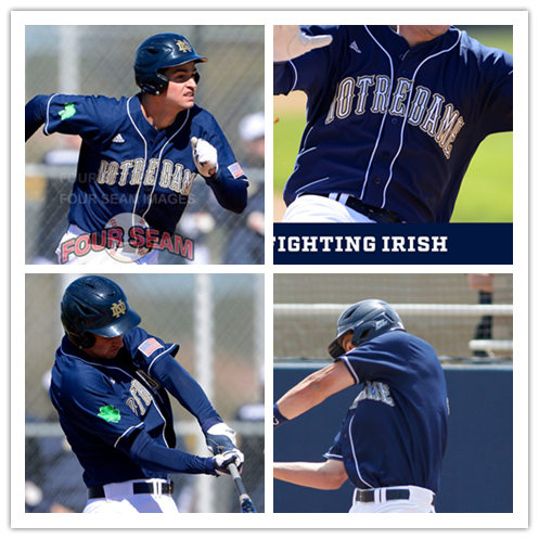 Mens Notre Dame Fighting Irish Custom Carl Yastrzemski Peter Solomon David Phelps John Walsh Adidas Navy Baseball Jers