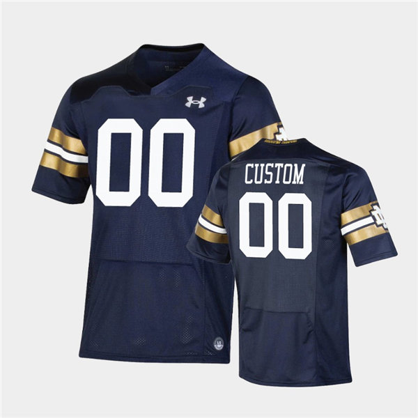 Mens Notre Dame Fighting Irish Custom Joe Montana Mike McGlinchey Manti Te'o Stephon Tuitt Tim Brown Armour Navy 2021 Shamroc