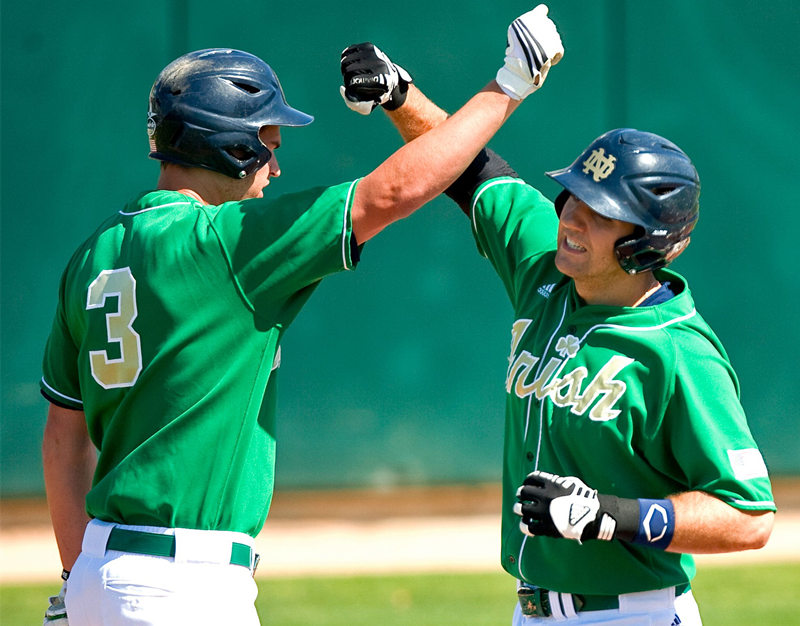Mens Notre Dame Fighting Irish Custom Trey Mancini Cavan Biggio Brandon Bielak AJ Pollock Carl Yastrzemski 2016 Adidas Green Baseba